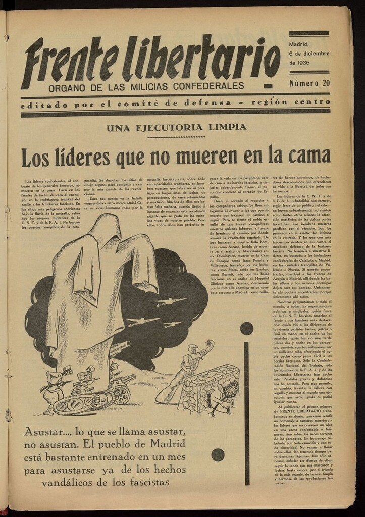 Miniatura de Frente Libertario: Órgano de las Milicias Confederales del 6 de diciembre de 1936