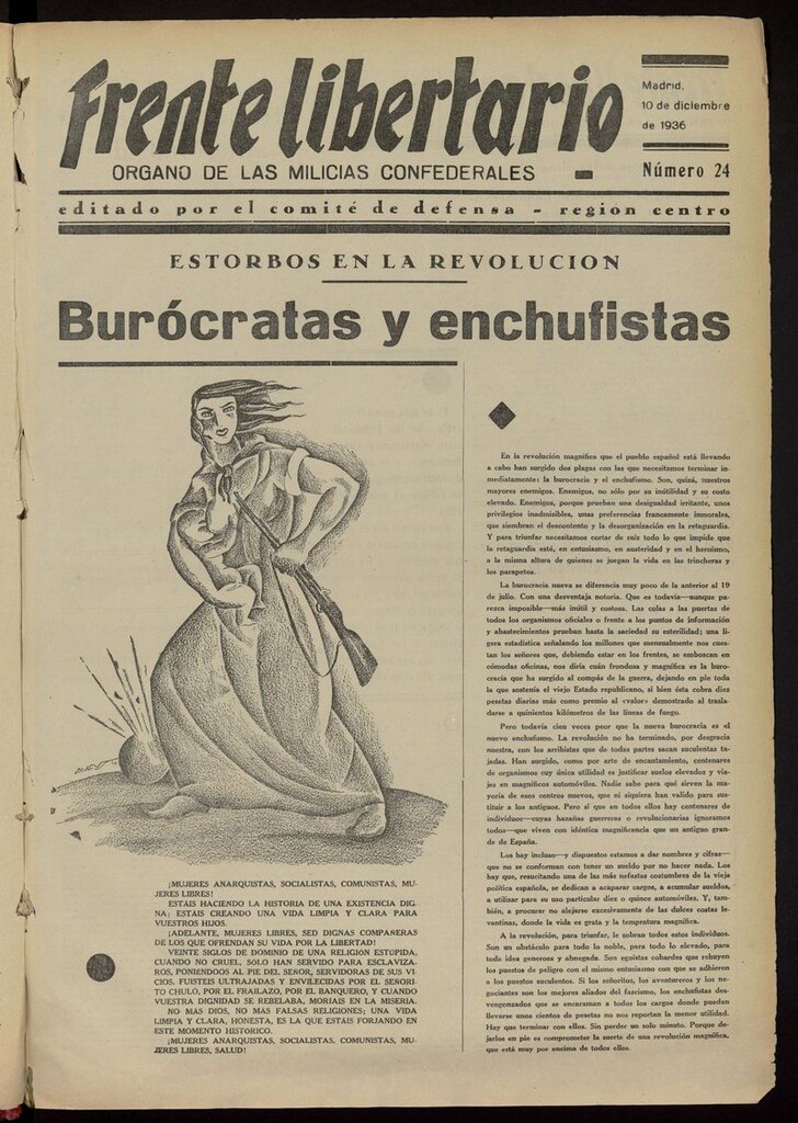 Miniatura de Frente Libertario: Órgano de las Milicias Confederales del 10 de diciembre de 1936