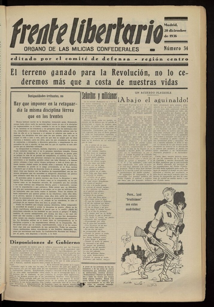 Miniatura de Frente Libertario: Órgano de las Milicias Confederales del 20 de diciembre de 1936