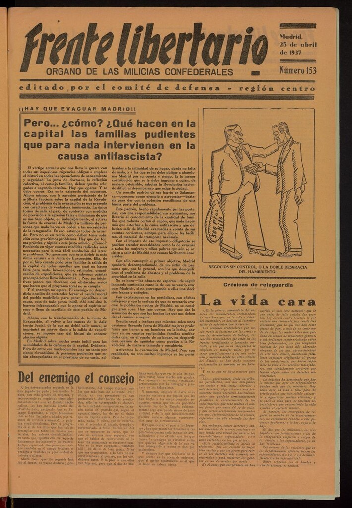 Miniatura de Frente Libertario: Órgano de las Milicias Confederales del 25 de abril de 1937