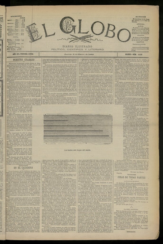 Miniatura de El Globo : diario ilustrado del 3 de enero de 1889, nº 4809