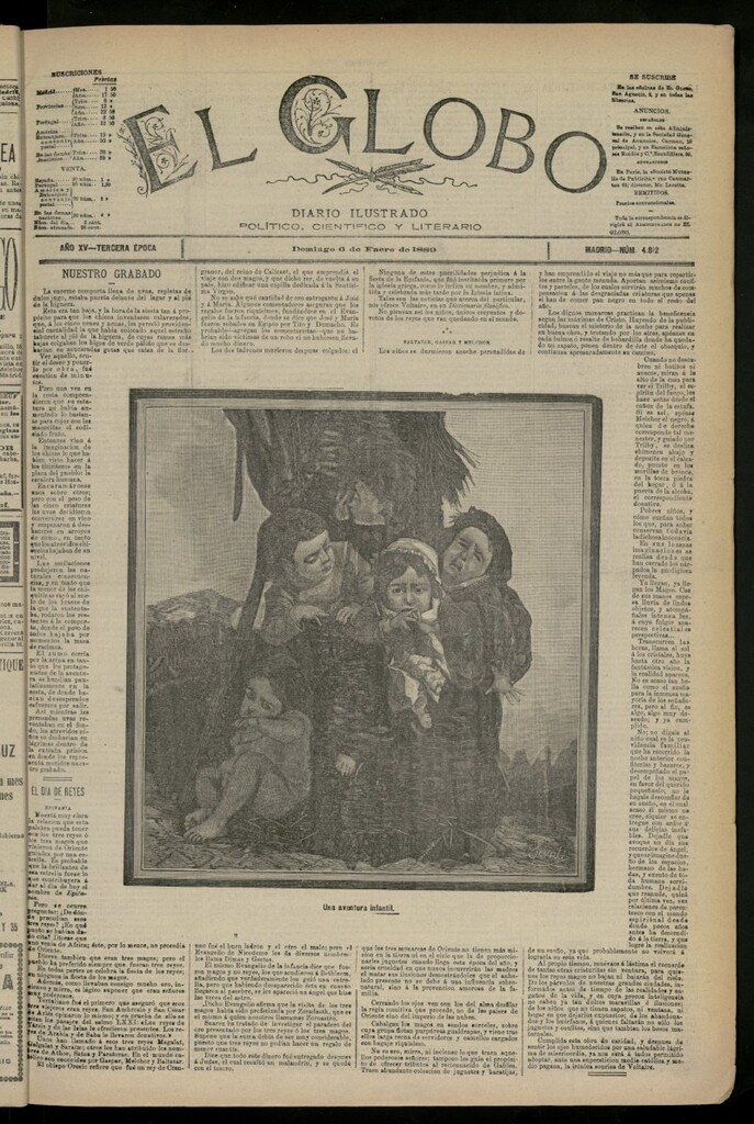 Miniatura de El Globo : diario ilustrado del 6 de enero de 1889, nº 4812