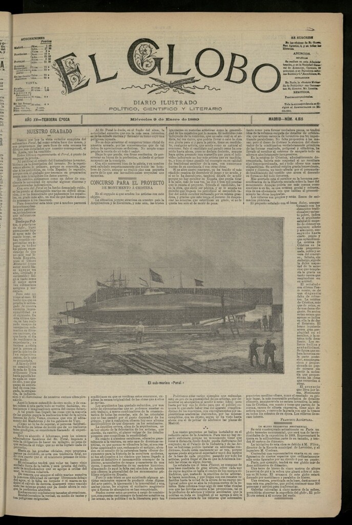 Miniatura de El Globo : diario ilustrado del 9 de enero de 1889, nº 4815