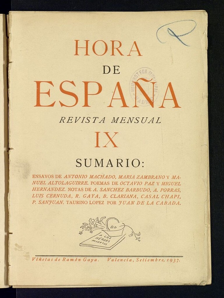 Miniatura de Hora de España de septiembre de 1937