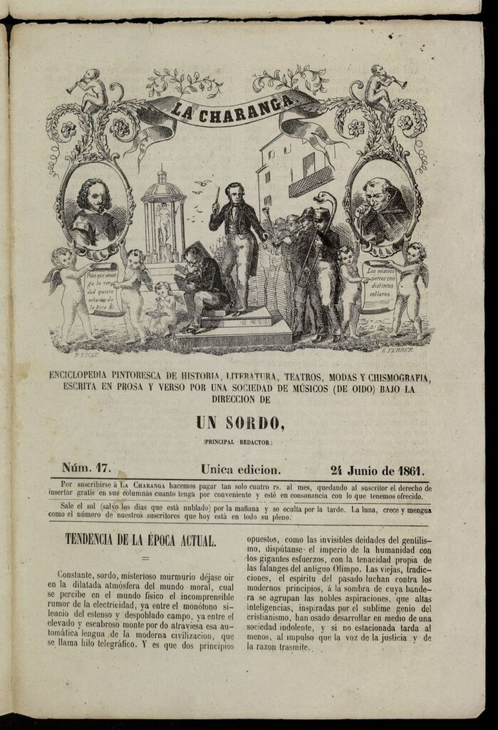 Miniatura de La Charanga (Palma, 1861) del 24 de junio de 1861