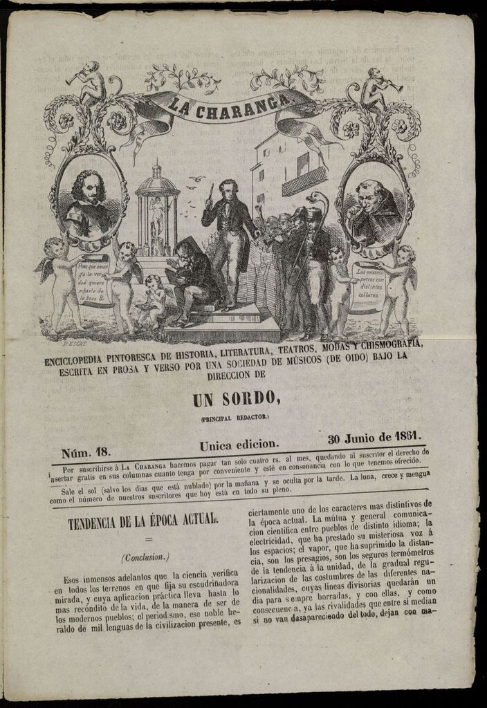 Miniatura de La Charanga (Palma, 1861) del 30 de junio de 1861