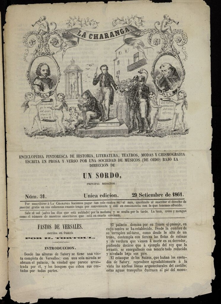 Miniatura de La Charanga (Palma, 1861) del 29 de septiembre de 1861