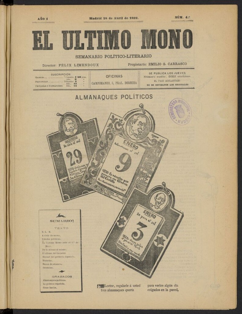 Miniatura de El último mono: impresiones dinamiteras del 28 de abril de 1892, nº 4