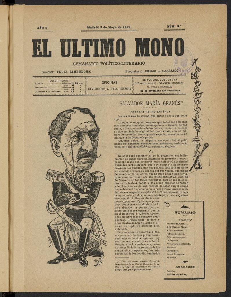 Miniatura de El último mono: impresiones dinamiteras del 5 de mayo de 1892, nº 5