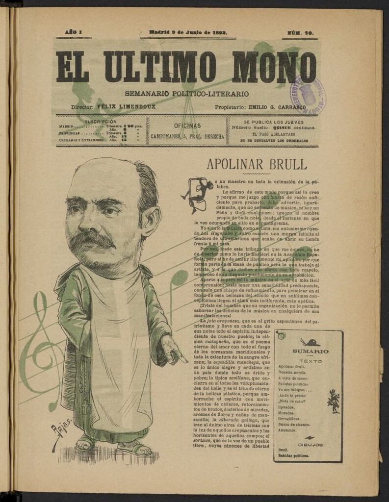 Miniatura de El último mono: impresiones dinamiteras del 9 de junio de 1892, nº 10