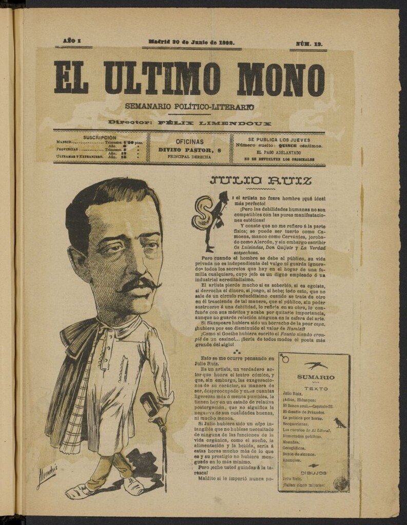 Miniatura de El último mono: impresiones dinamiteras del 30 de junio de 1892, nº 13