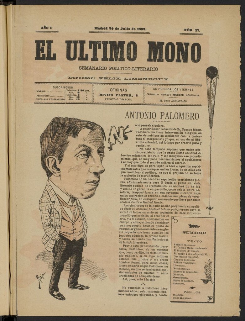 Miniatura de El último mono: impresiones dinamiteras del 29 de julio de 1892, nº 17