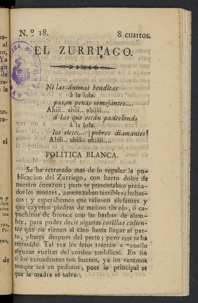 Miniatura de El Zurriago. Madrid de 1821-1822, nº 18
