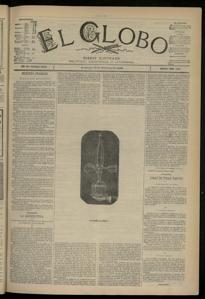 Miniatura de El Globo : diario ilustrado del 10 de febrero de 1889, nº 4847