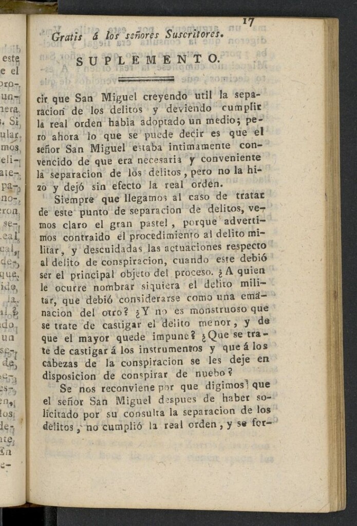 Miniatura de El Zurriago. Madrid de 1822, suplemento s.n.