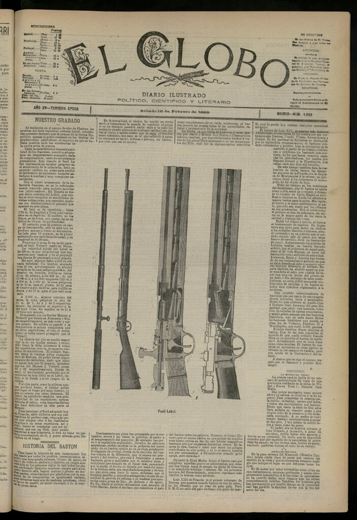 Miniatura de El Globo : diario ilustrado del 16 de febrero de 1889, nº 4853