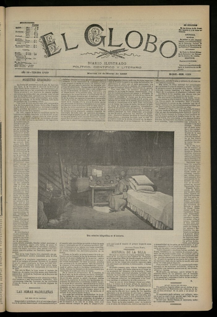Miniatura de El Globo : diario ilustrado del 19 de marzo de 1889, nº 4884