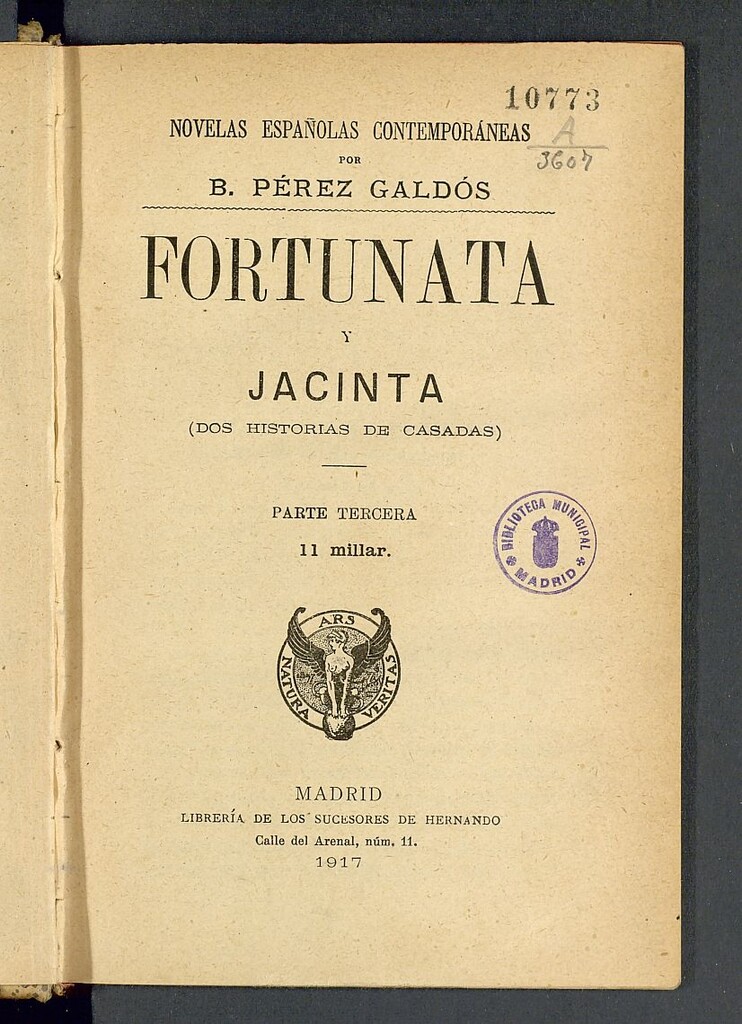 Miniatura de Fortunata y Jacinta: (dos historias de casadas) parte tercera