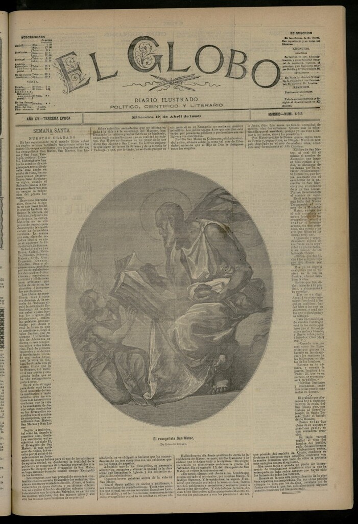 Miniatura de El Globo : diario ilustrado del 17 de abril de 1889, nº 4913