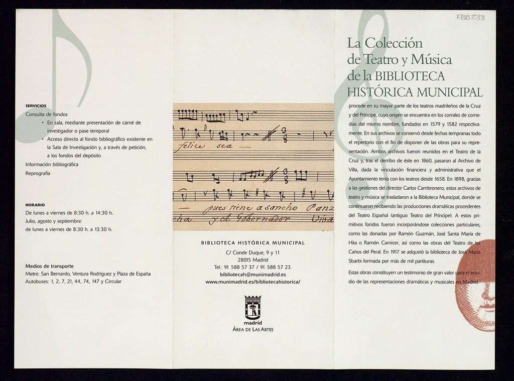 Miniatura de La Colección de Teatro y Música de la Biblioteca Histórica Municipal