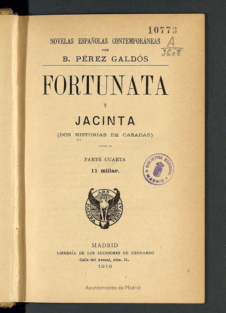 Miniatura de Fortunata y Jacinta: (dos historias de casadas) parte cuarta