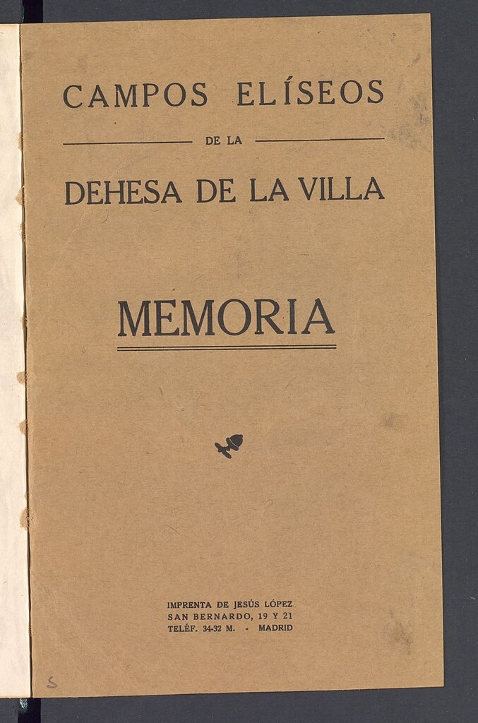 Miniatura de Campos Elíseos de la Dehesa de la Villa: memoria