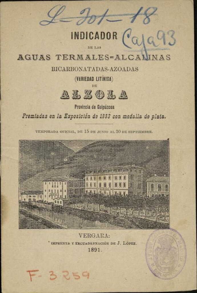 Miniatura de Indicador de las aguas termales-alcalinas bicarbonatadas-azoadas de Alzola