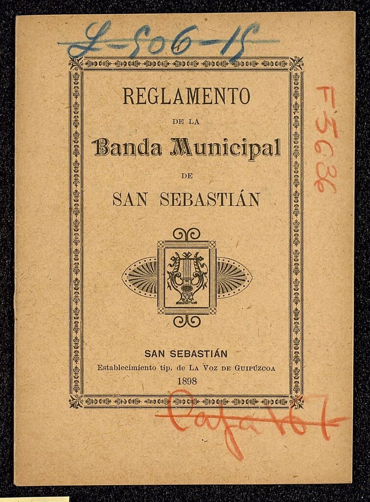 Miniatura de Reglamento de la Banda Municipal de San Sebastián
