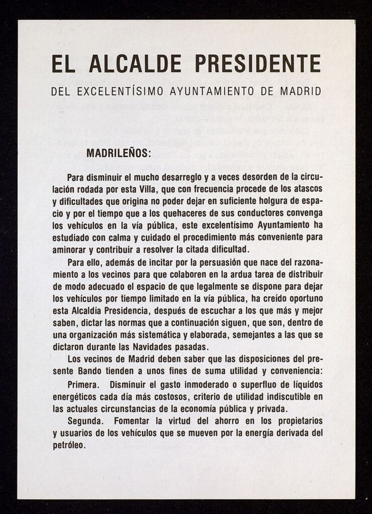 Miniatura de Bando sobre problemas de circulación