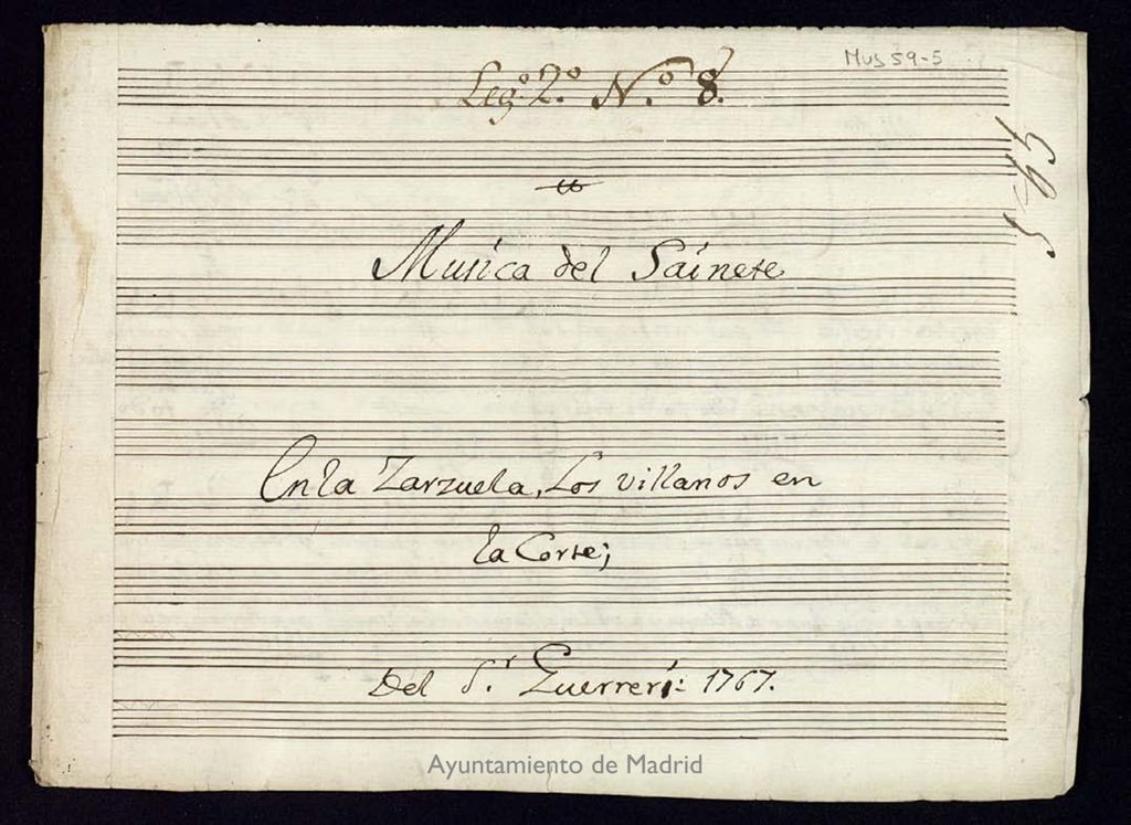 Miniatura de Música del sainete en la zarzuela Los villanos en la corte