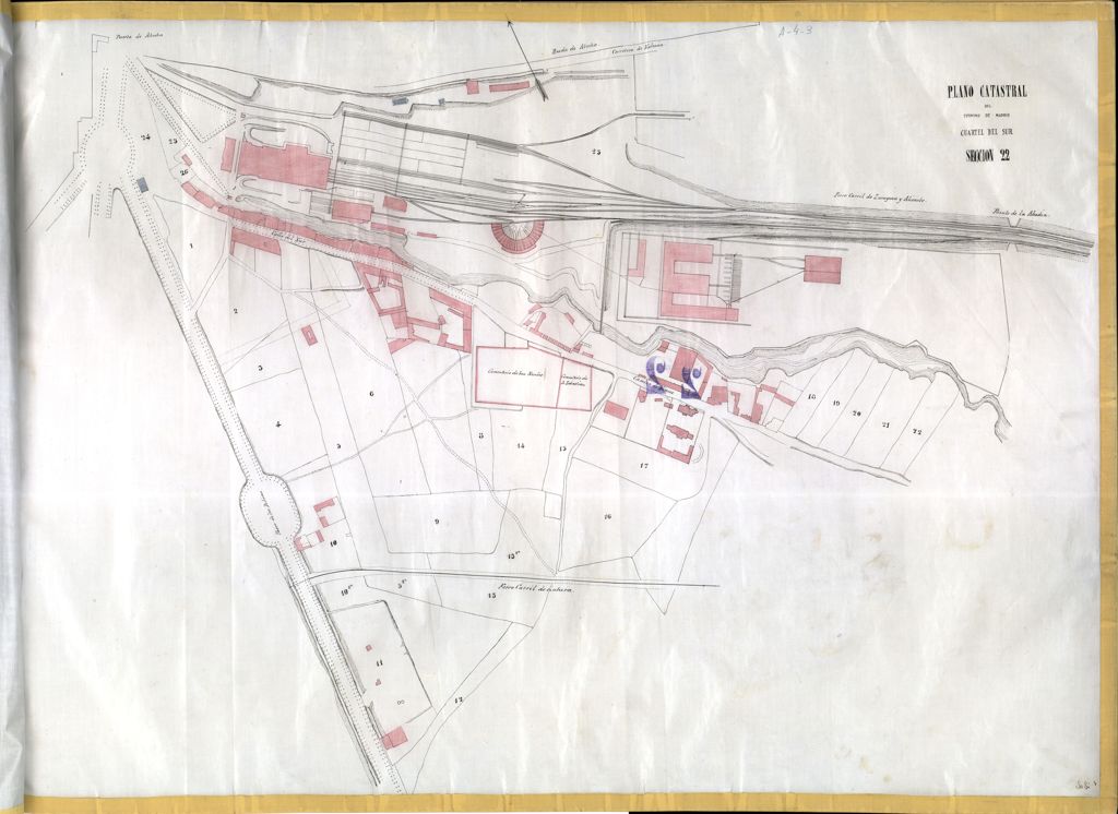 Miniatura de Plano catastral del término de Madrid. Cuartel del Sur. Sección 22