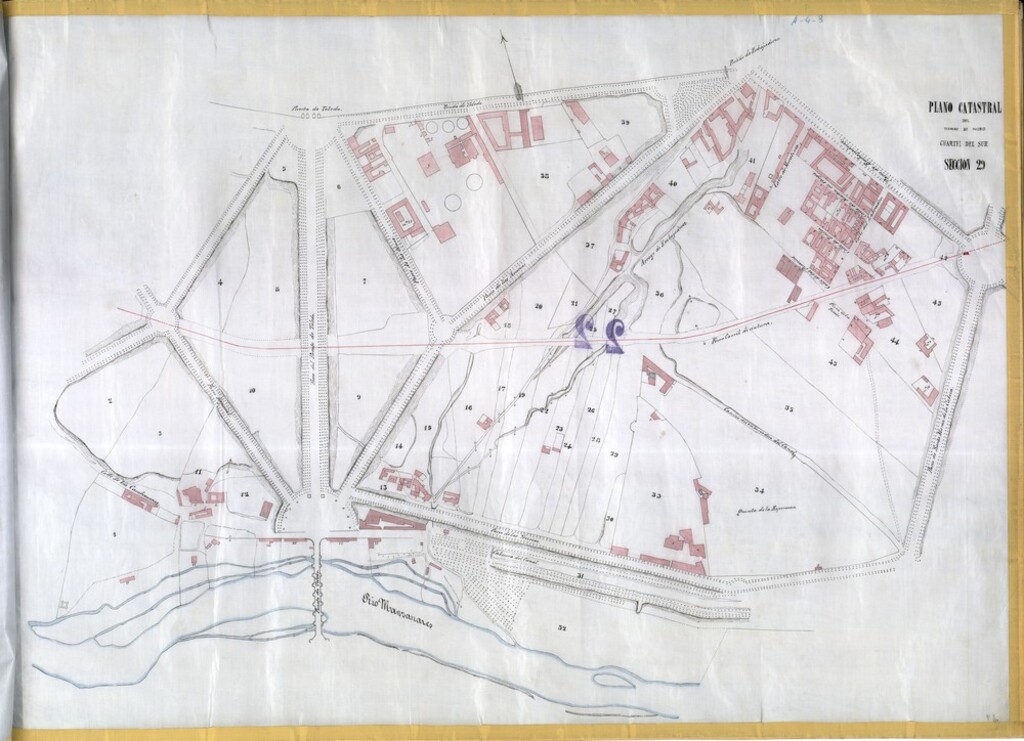 Miniatura de Plano catastral del término de Madrid. Cuartel del Sur. Sección 29