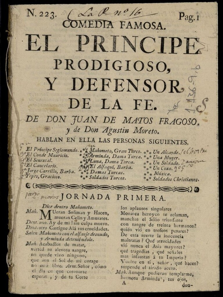 Miniatura de El principe prodigioso y defensor de la fe