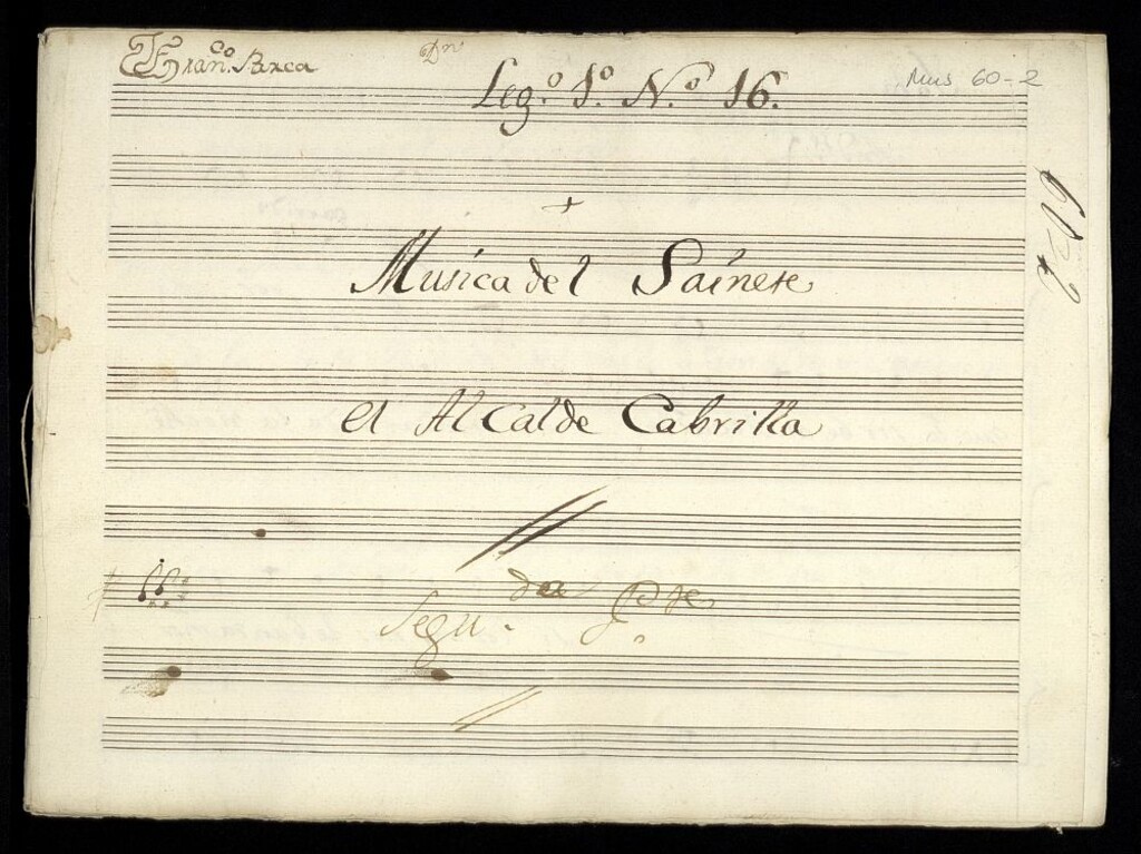 Miniatura de Música del sainete El alcalde cabrilla