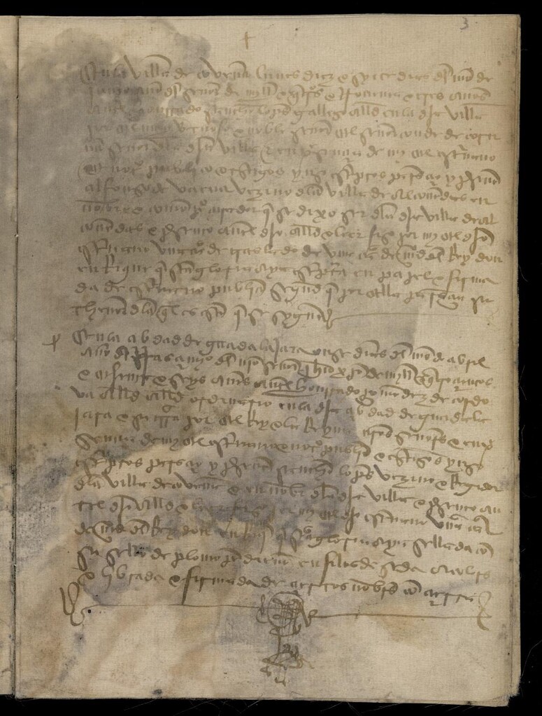 Miniatura de Copia de una carta de donación de Enrique II otorgando a D. Pedro Gonzalez de Mendoza los lugares de Alcobendas, Barajas y Cobeña