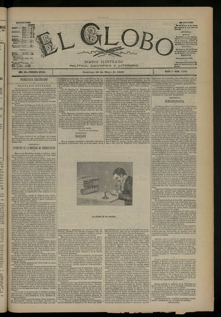 Miniatura de El Globo : diario ilustrado del 19 de mayo de 1889, nº 4944