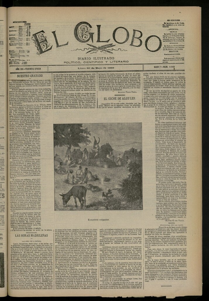 Miniatura de El Globo : diario ilustrado del 20 de mayo de 1889, nº 4945