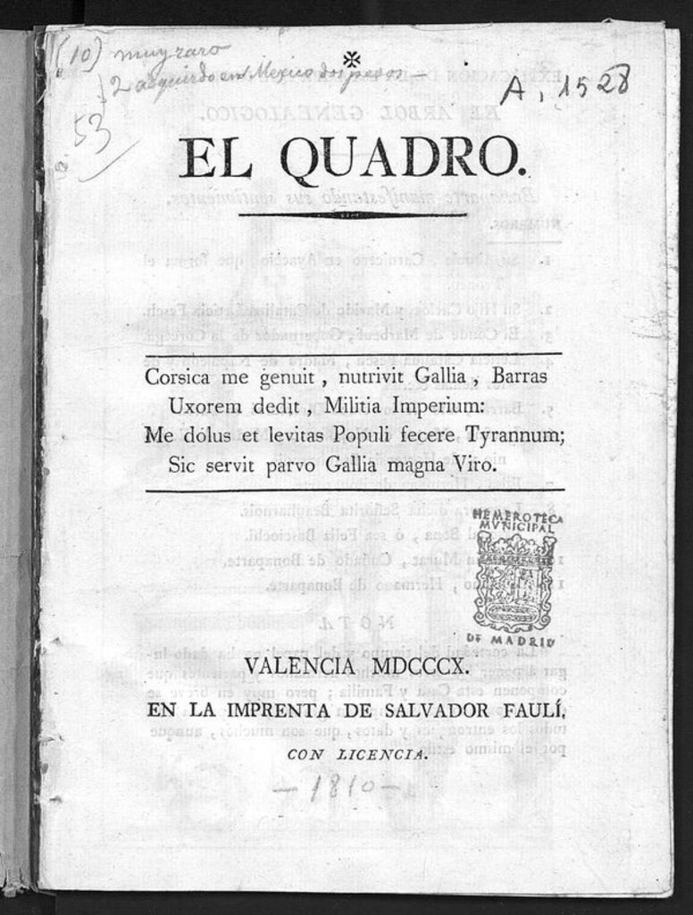 Miniatura de El Quadro: [Genealógía satírica de Napoleón Bonaparte]