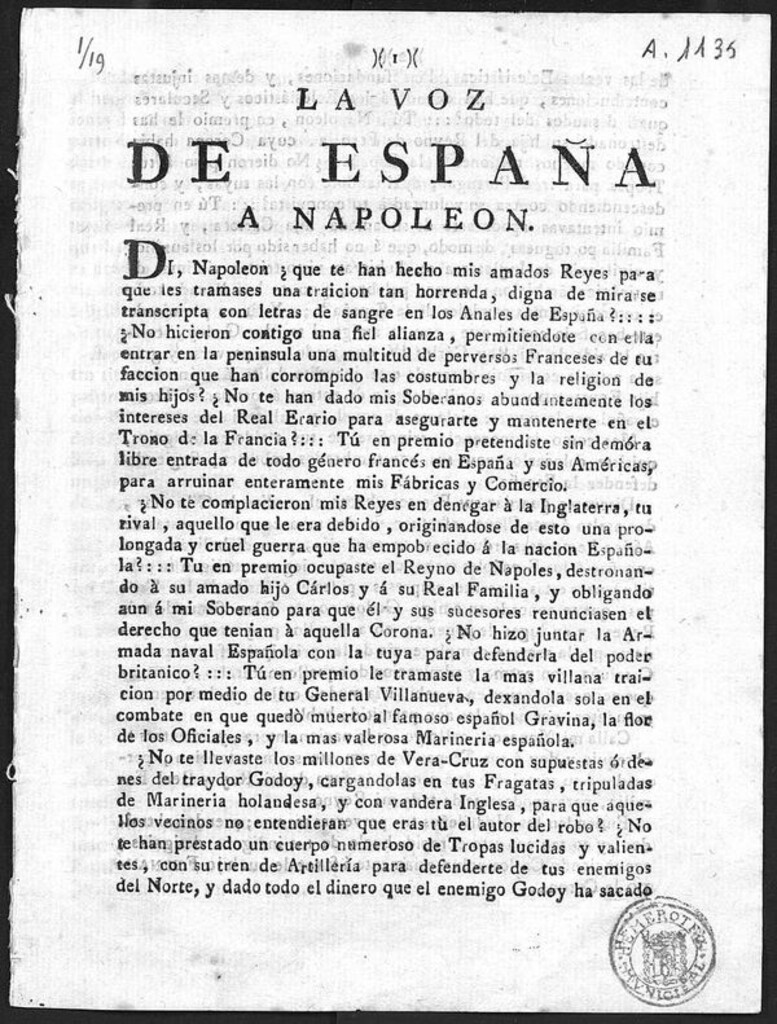 Miniatura de La voz de España a Napoleón