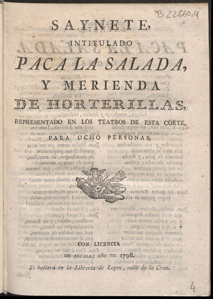 Miniatura de Saynete intitulado Paca la salada, y merienda de horterillas
