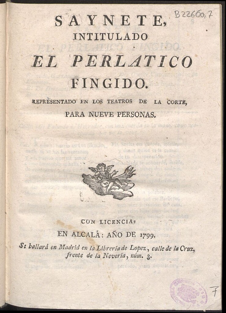 Miniatura de Saynete intitulado El perlático fingido