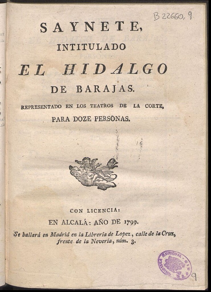 Miniatura de Saynete intitulado El hidalgo de Barajas