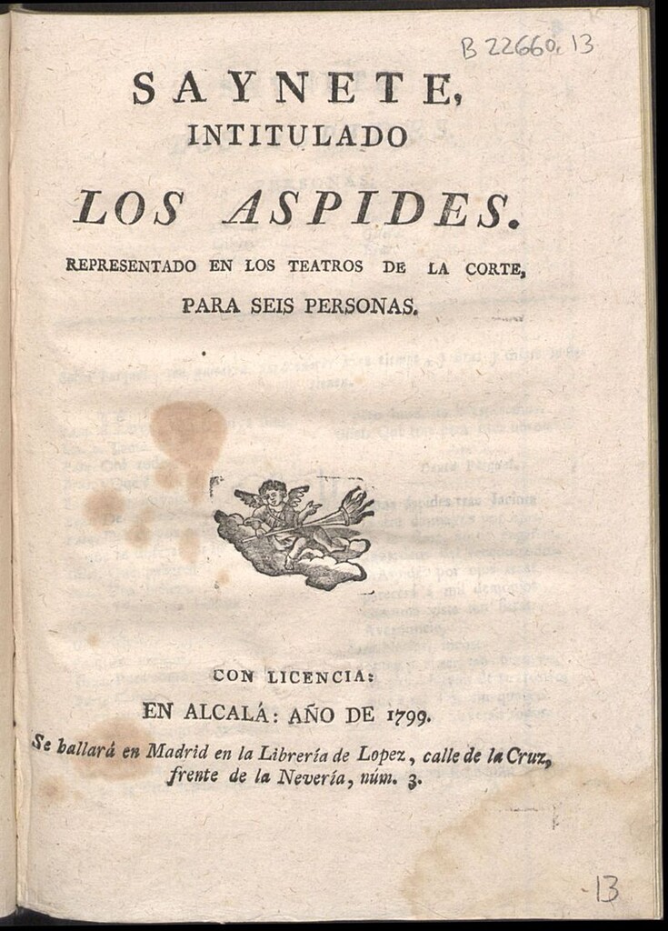 Miniatura de Saynete intitulado Los Aspides