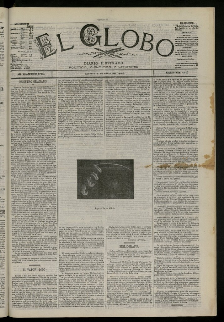 Miniatura de El Globo : diario ilustrado del 4 de junio de 1889, nº 4960