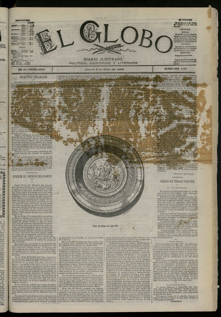 Miniatura de El Globo : diario ilustrado del 6 de junio de 1889, nº 4962