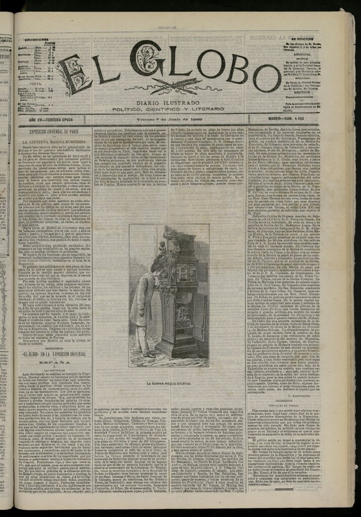 Miniatura de El Globo : diario ilustrado del 7 de junio de 1889, nº 4963