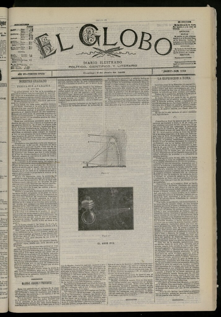 Miniatura de El Globo : diario ilustrado del 9 de junio de 1889, nº 4965
