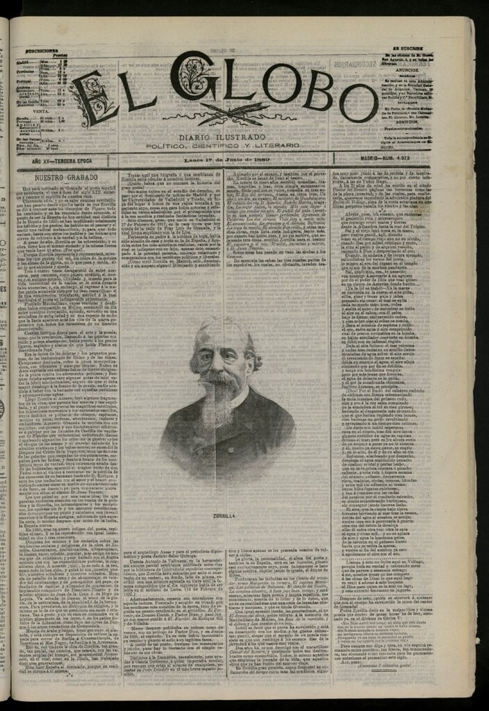 Miniatura de El Globo : diario ilustrado del 17 de junio de 1889, nº 4973
