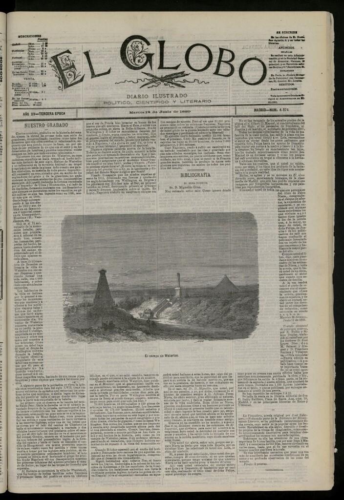 Miniatura de El Globo : diario ilustrado del 18 de junio de 1889, nº 4974