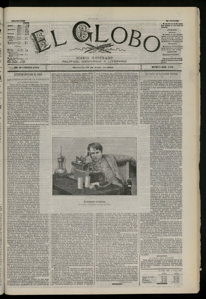 Miniatura de El Globo : diario ilustrado del 19 de junio de 1889, nº 4975